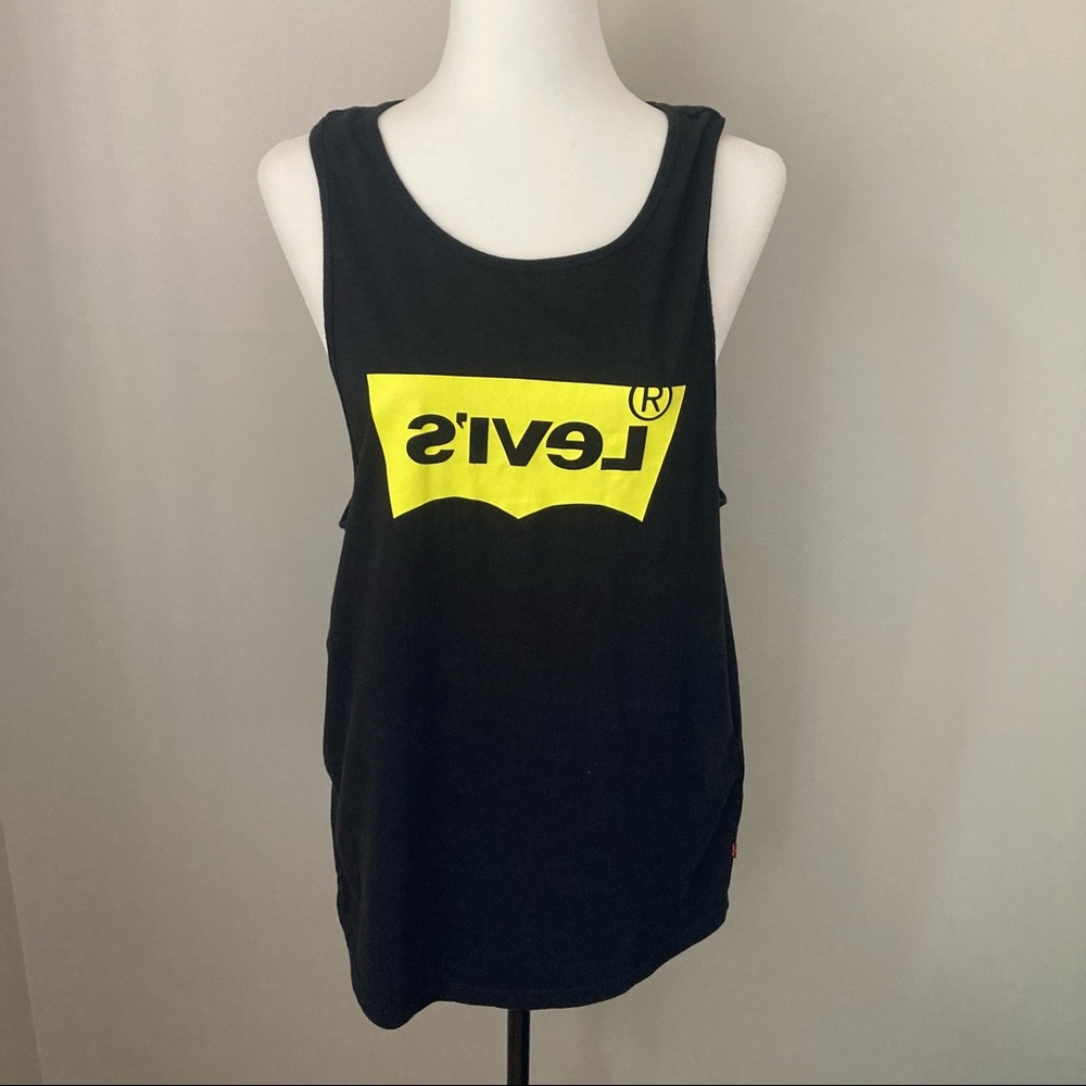 Levi’s Black & Yellow Graphic Tank Long Medium